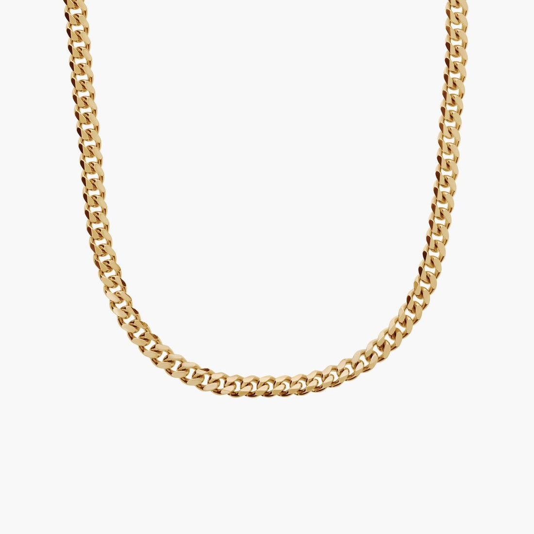 20" Men's Solid Cuban Link Chain in Italian Yellow Gold (3.4 mm)
