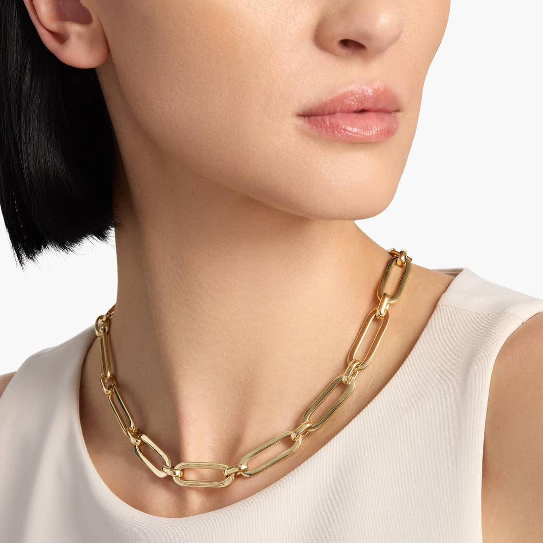 18" Oversized Links Necklace in Italian Yellow Gold (10.2 mm)