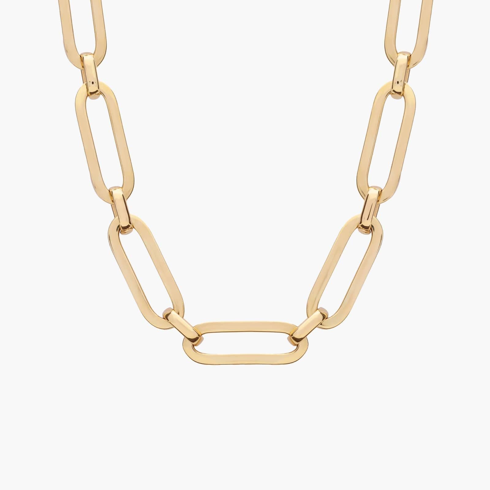 18" Oversized Links Necklace in Italian Yellow Gold (10.2 mm)
