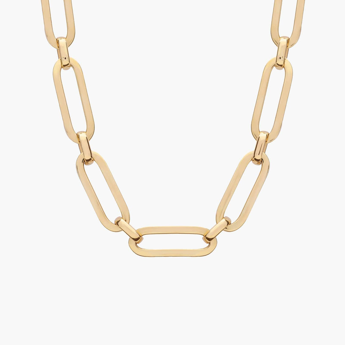 18" Oversized Links Necklace in Italian Yellow Gold (10.2 mm)