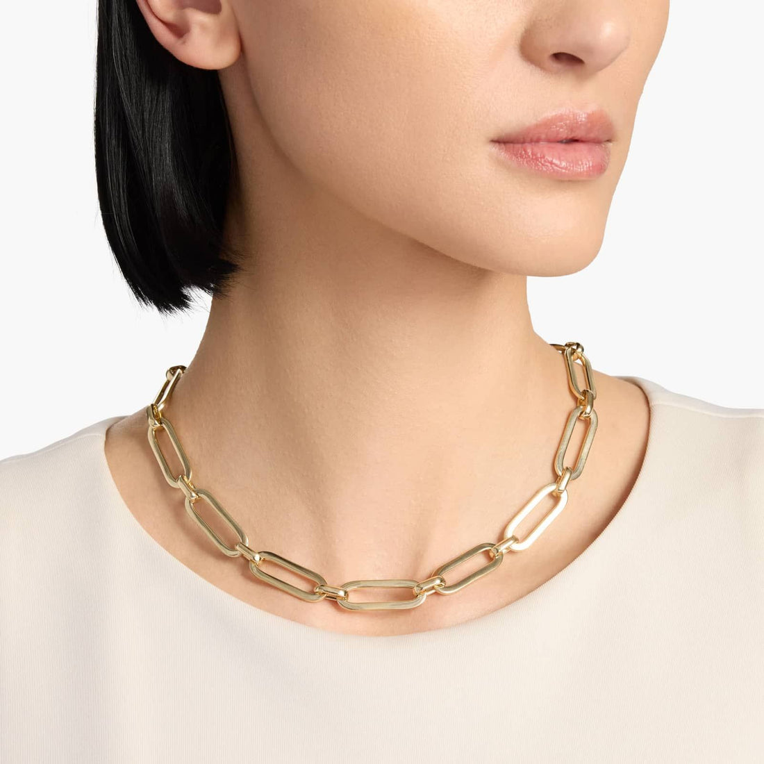 18" Oversized Links Necklace in Italian Yellow Gold (10.2 mm)