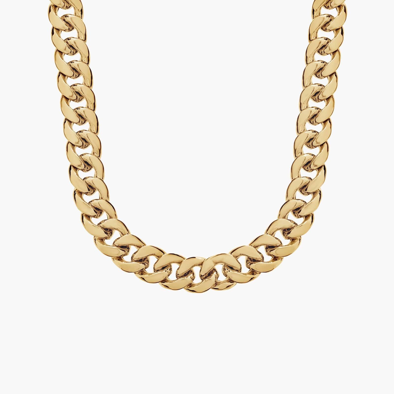 24" Men's Semi-Solid Miami Cuban Chain in Yellow Gold (7.3 mm)