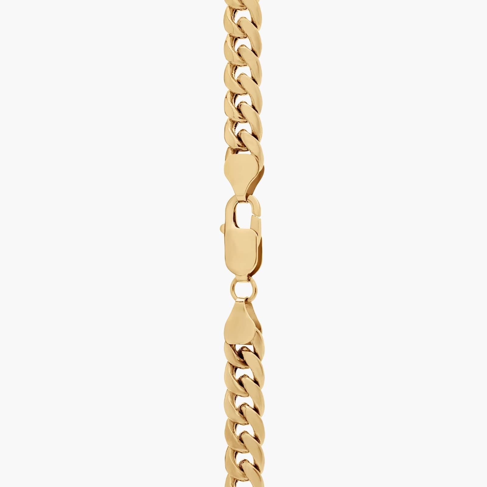 24" Men's Semi-Solid Miami Cuban Chain in Yellow Gold (7.3 mm)
