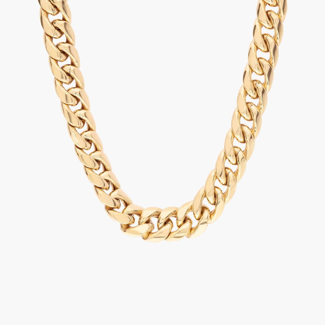 22" Men's Semi-Solid Miami Cuban Chain in Yellow Gold (9.3 mm)