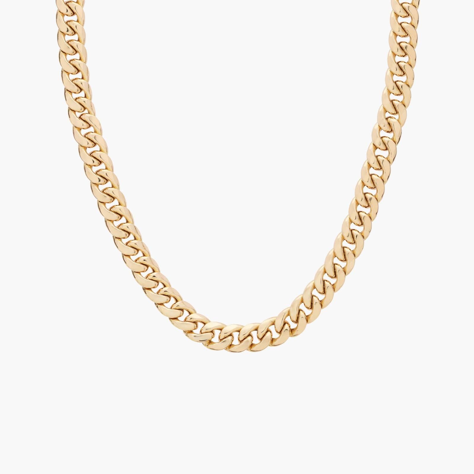 Men's Semi-Solid Miami Cuban Chain in Yellow Gold (11 mm)