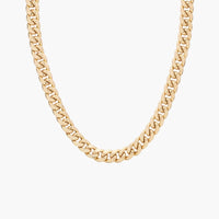 Men's Semi-Solid Miami Cuban Chain in Yellow Gold (11 mm)