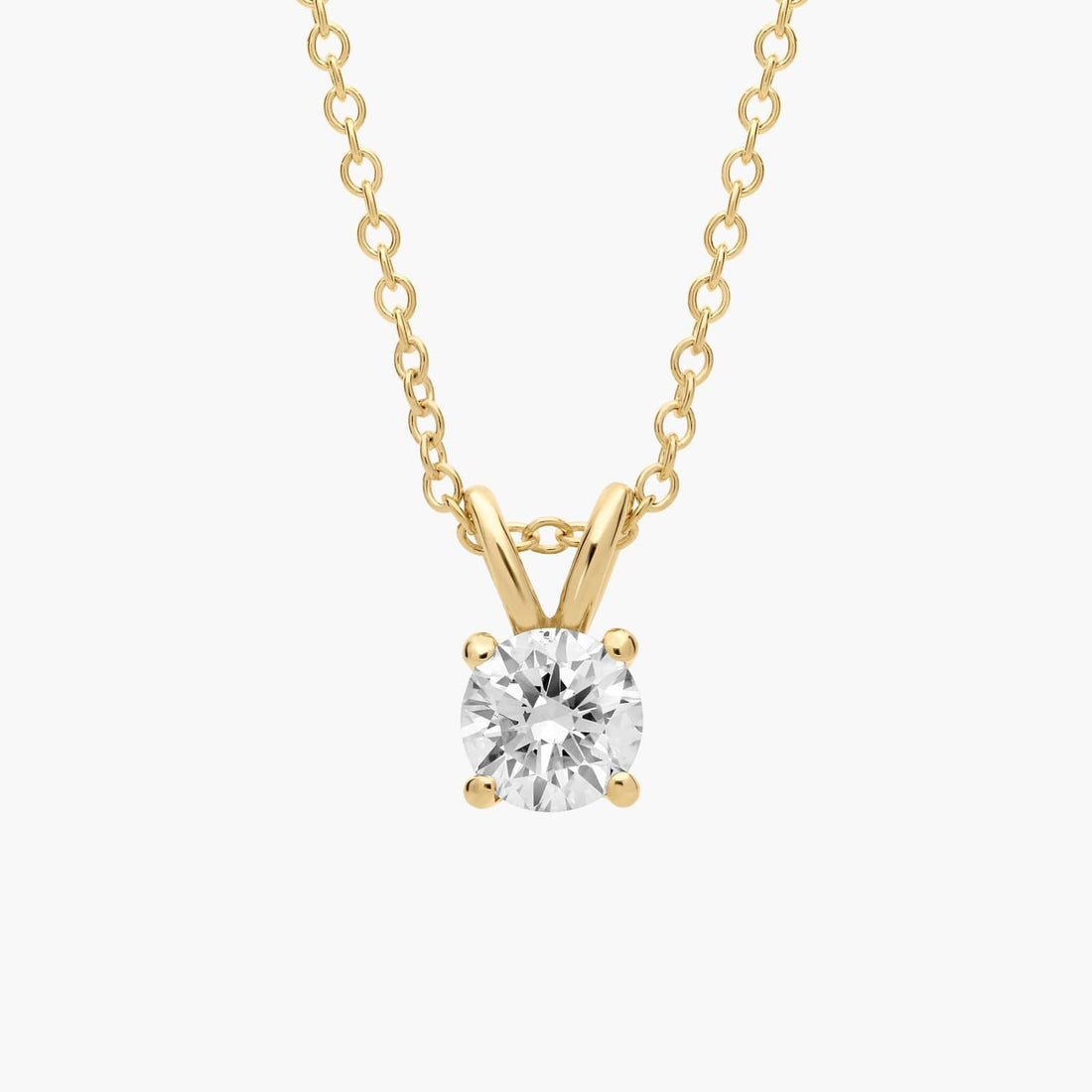 Double-Bail Diamond Solitaire Pendant In White & Yellow Gold (1/2 Ct. tw. - H-I / SI1-SI2)