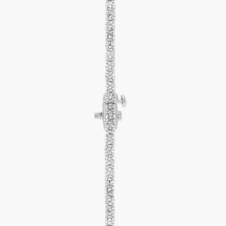 " Straight Lab-Grown Diamond Tennis Necklace In Yellow & White Gold