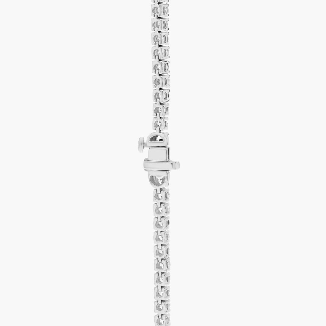 " Straight Lab-Grown Diamond Tennis Necklace In Yellow & White Gold