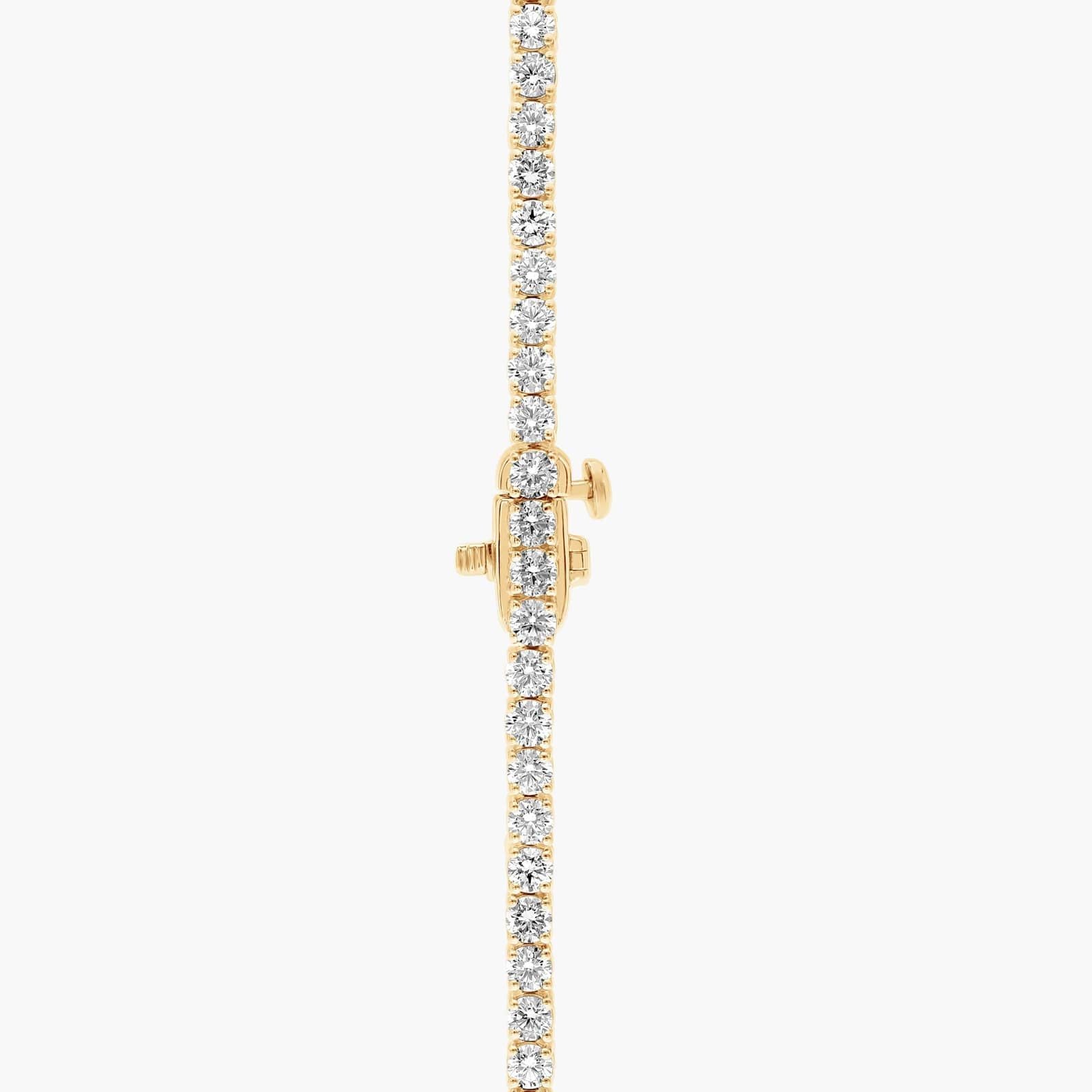 " Straight Lab-Grown Diamond Tennis Necklace In Yellow & White Gold