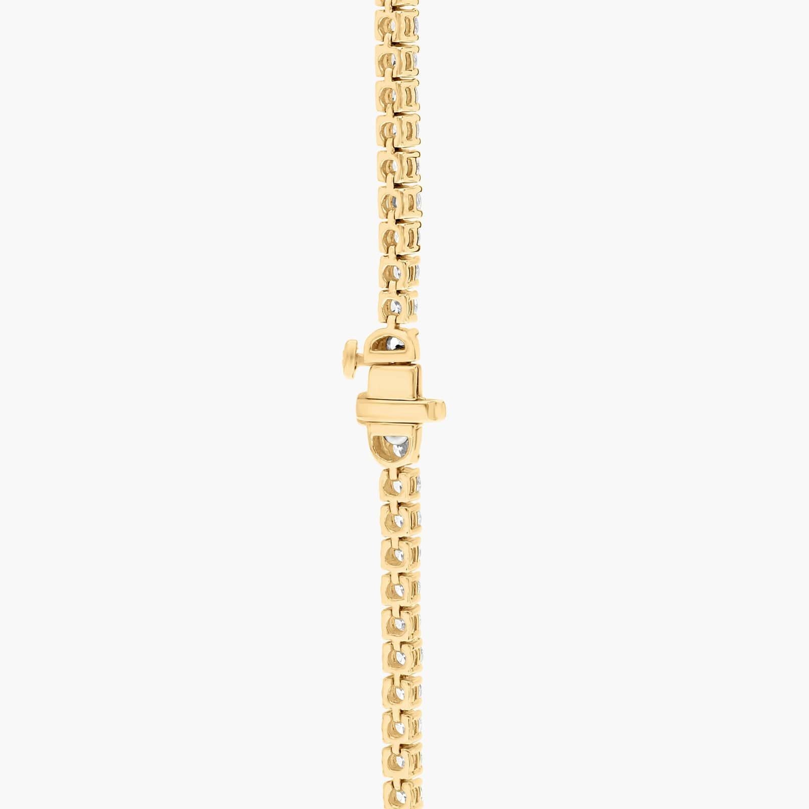" Straight Lab-Grown Diamond Tennis Necklace In Yellow & White Gold