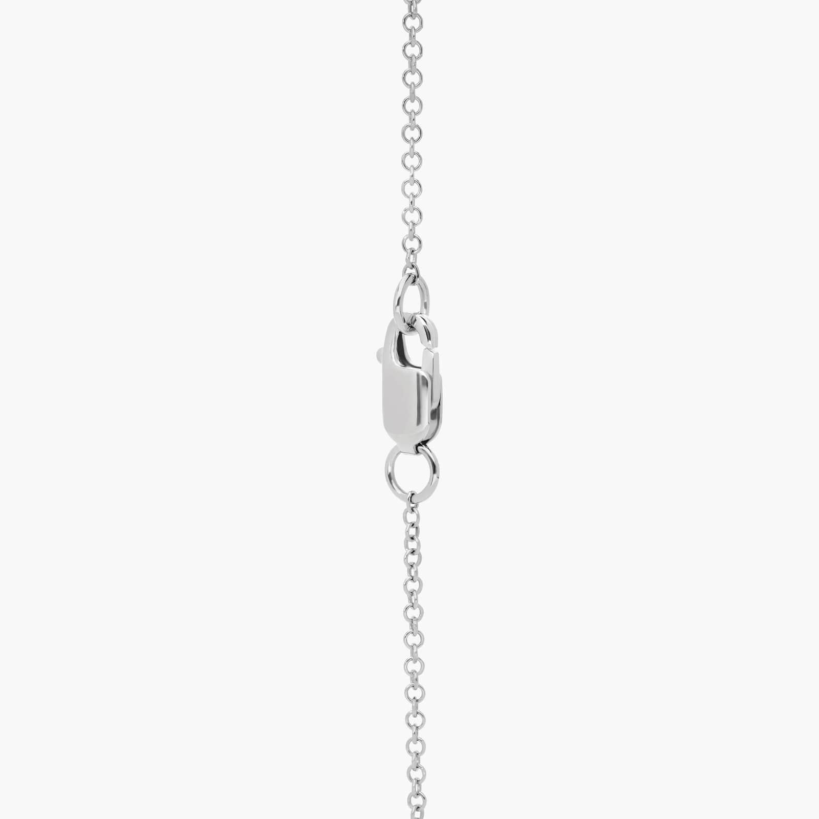 Oval Cut Blue Sapphire and Pave Diamond Pendant Necklace In White Gold