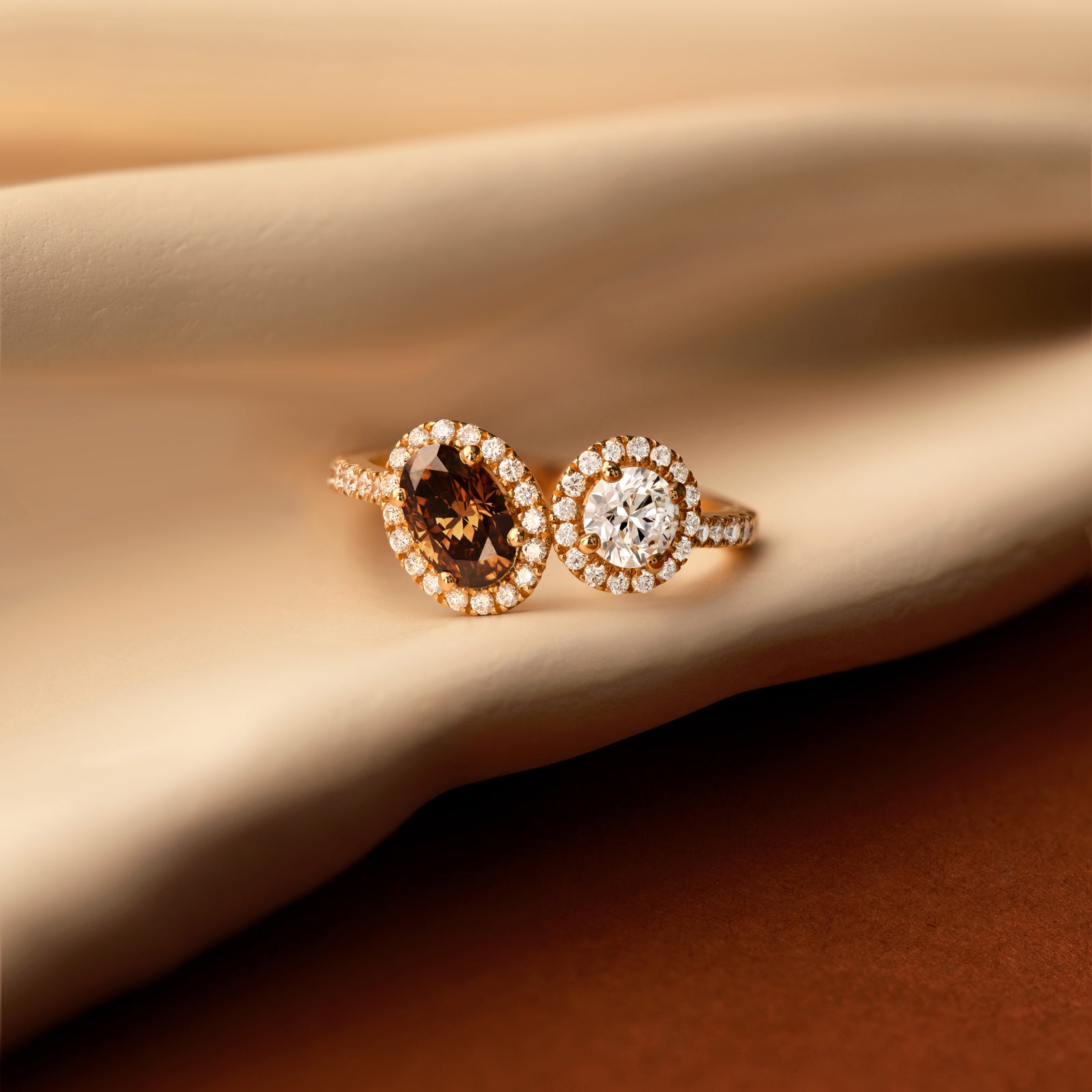 Sun & Moon Halo Gold Ring