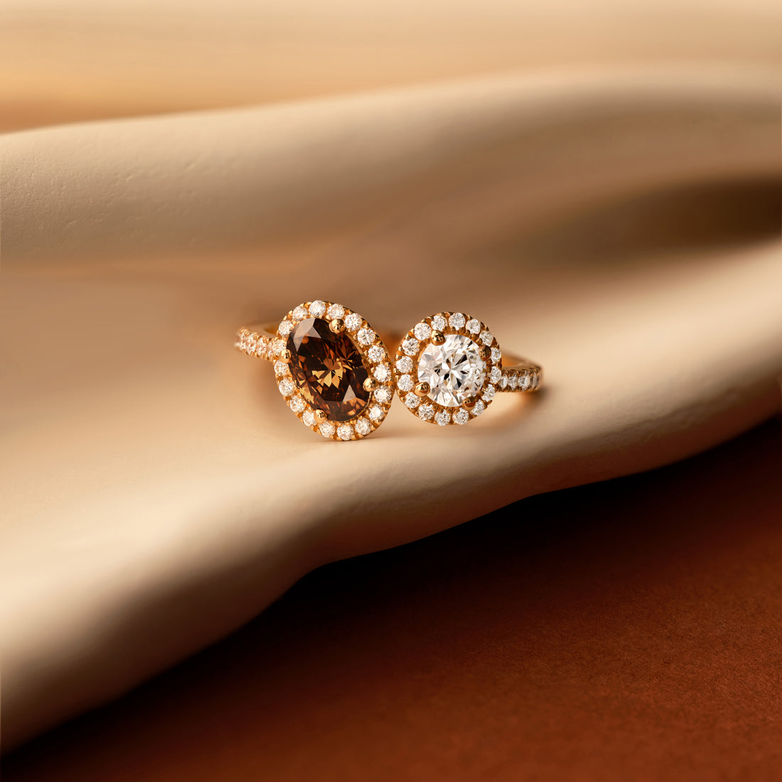 Sun & Moon Halo Gold Ring