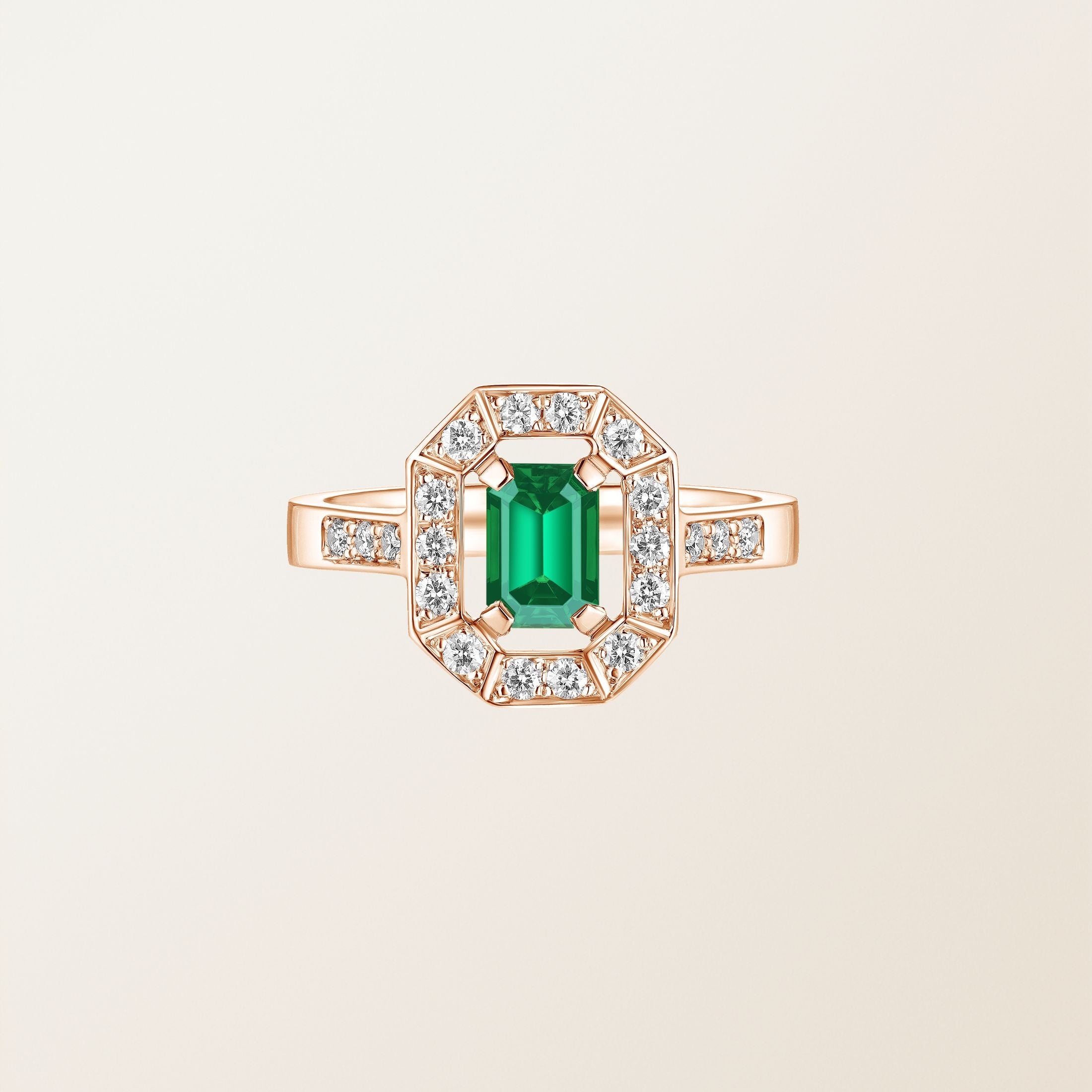 Astera Emerald Halo Ring