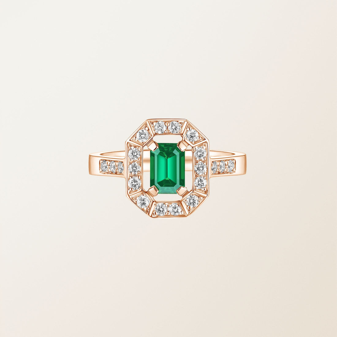 Astera Emerald Halo Ring