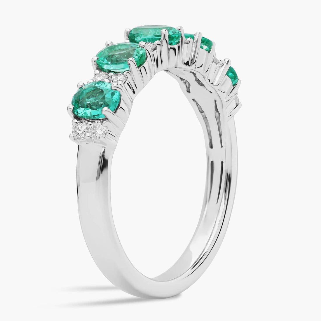 Sapphire and Diamond Five-Stone Ring in White Gold