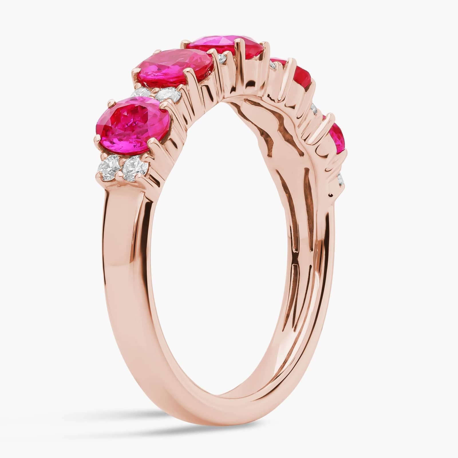 Sapphire and Diamond Five-Stone Ring in White Gold