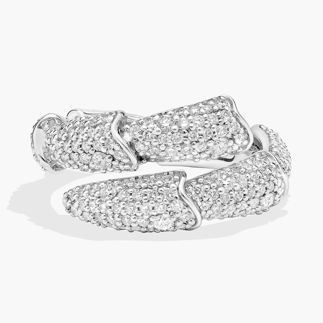 Pave Snake Layered Ring in White Gold / Yellow Gold