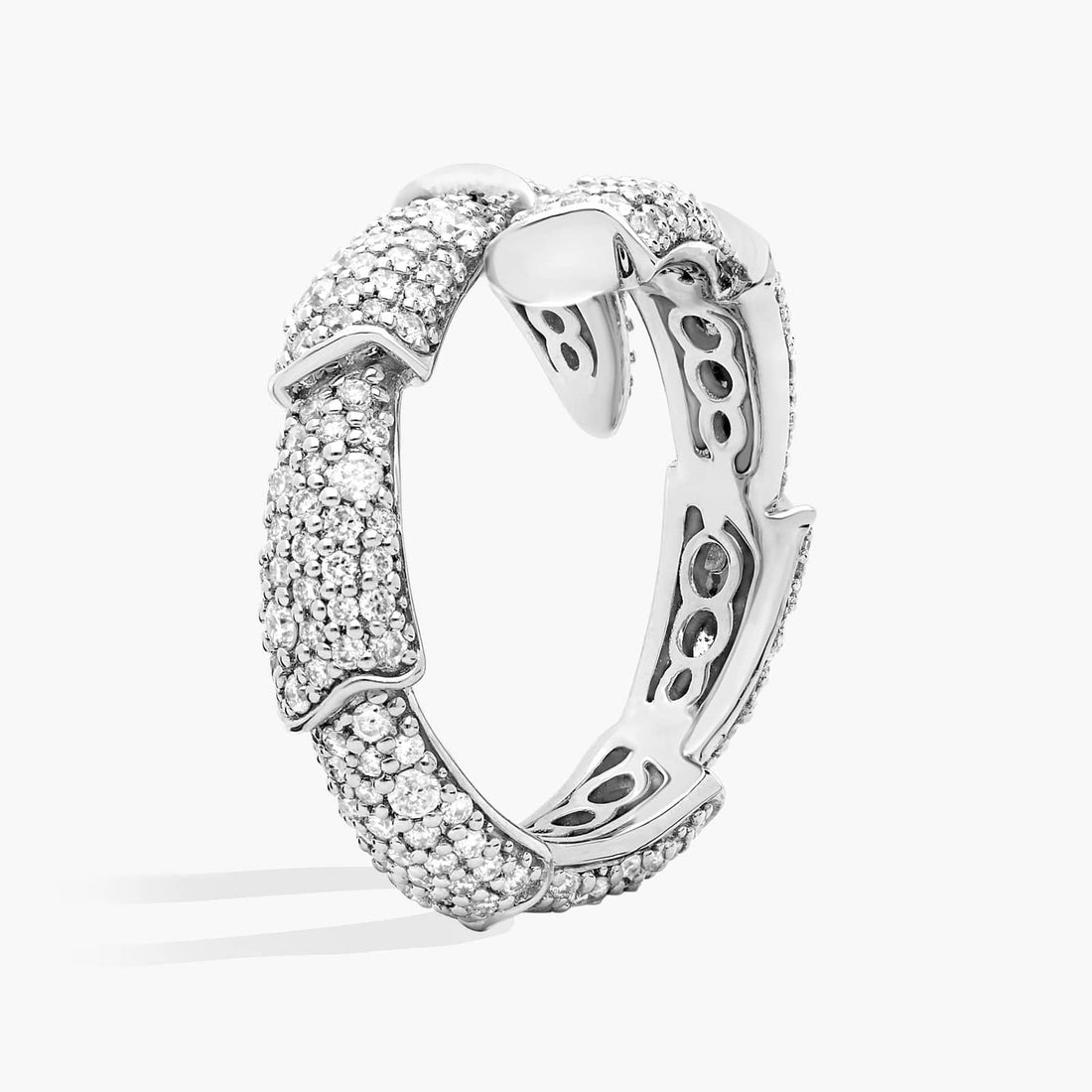 Pave Snake Layered Ring in White Gold / Yellow Gold
