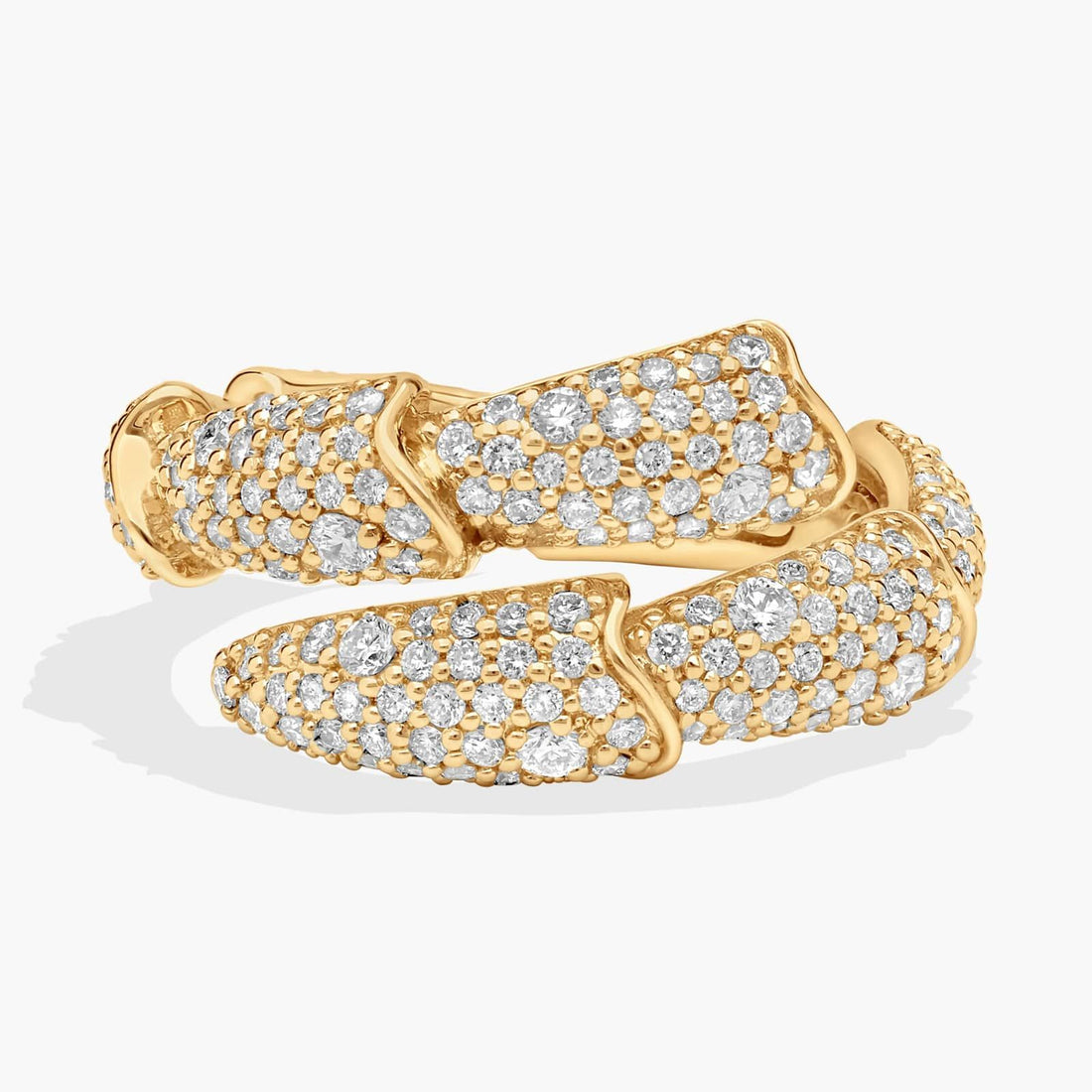 Pave Snake Layered Ring in White Gold / Yellow Gold