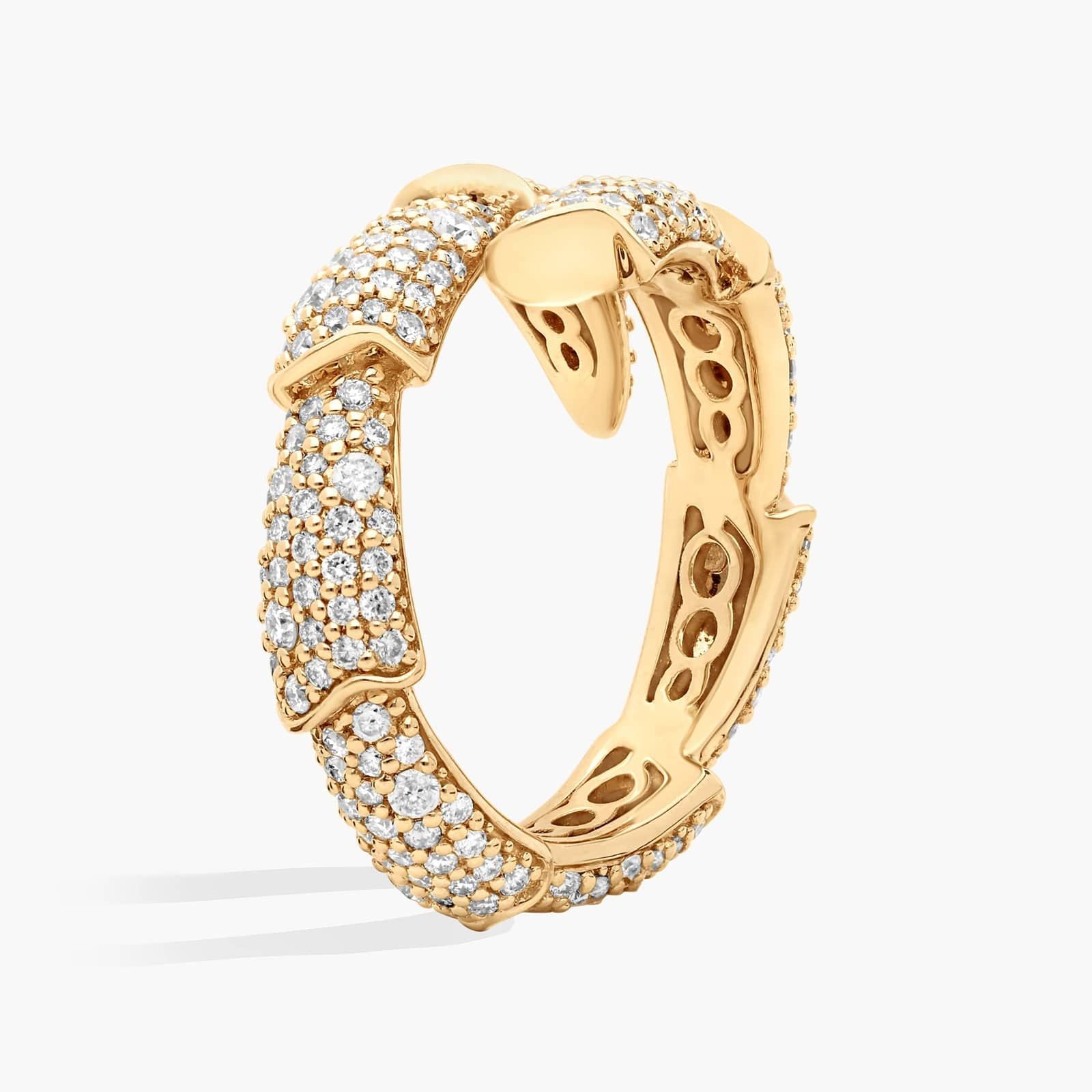 Pave Snake Layered Ring in White Gold / Yellow Gold