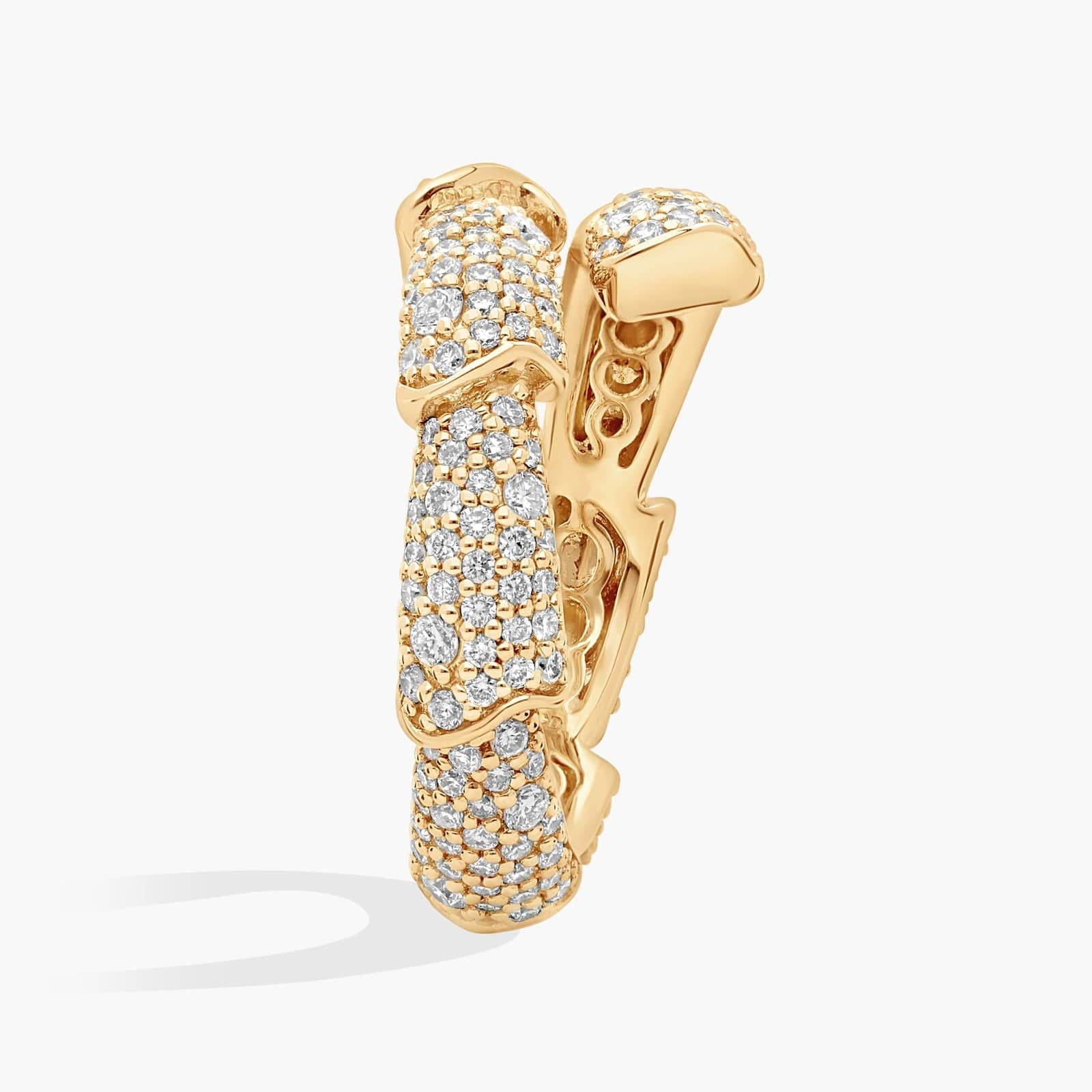 Pave Snake Layered Ring in White Gold / Yellow Gold
