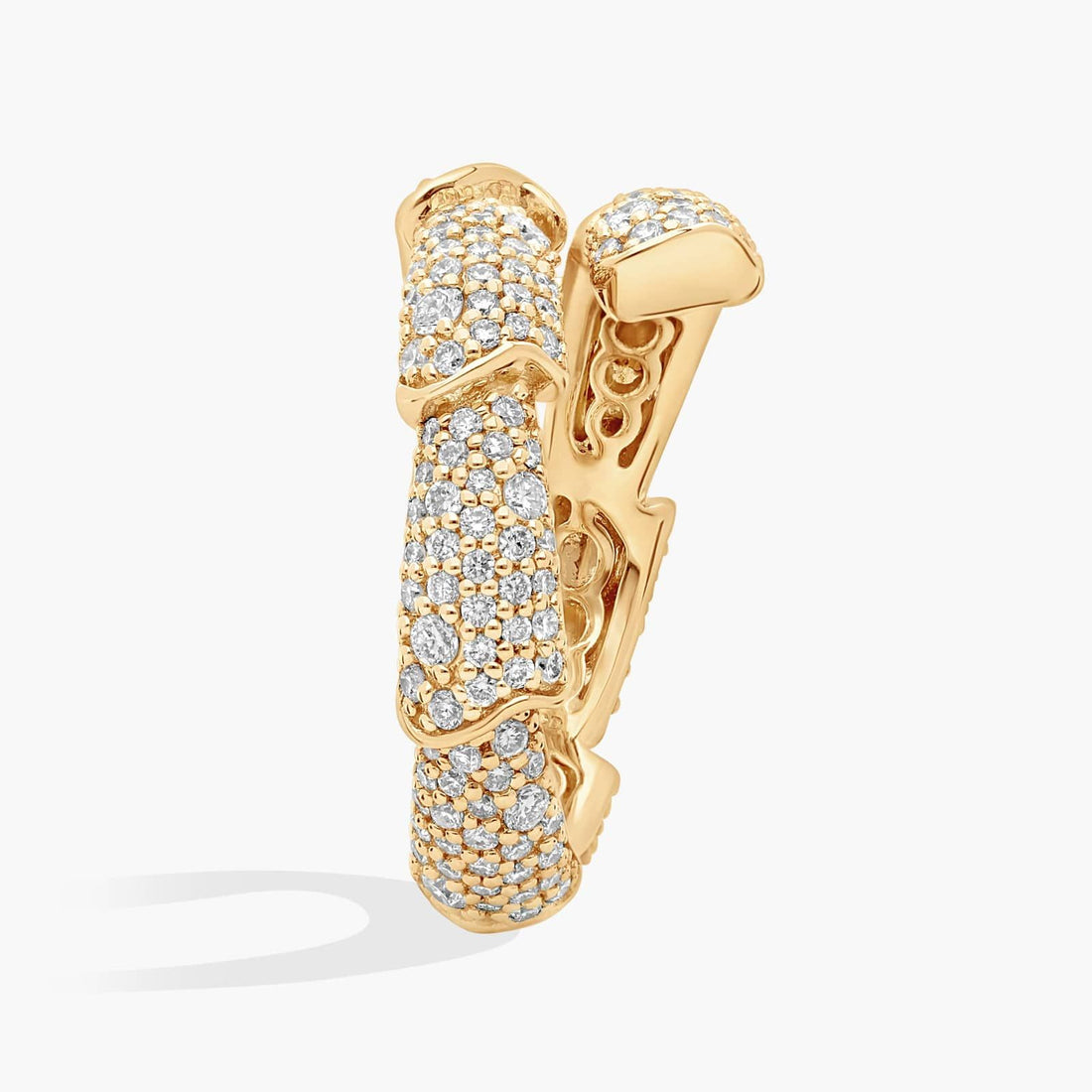 Pave Snake Layered Ring in White Gold / Yellow Gold