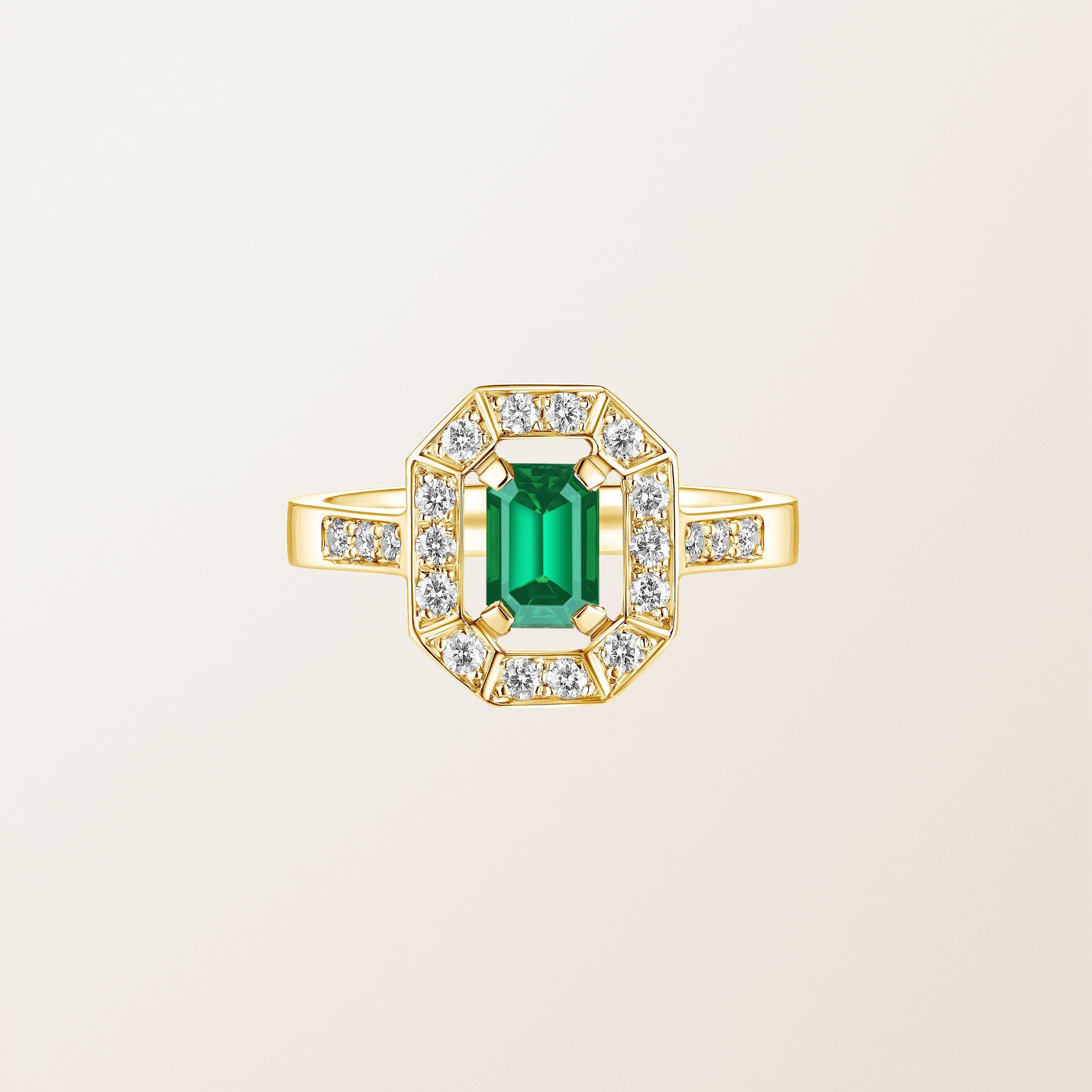Astera Emerald Halo Ring
