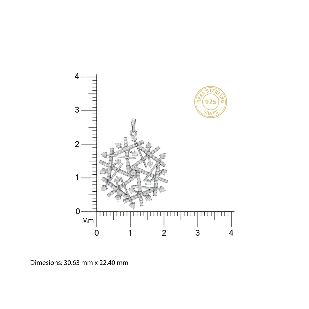 Diamond Snowflake Pendant Necklace Made With Pure 925 Silver