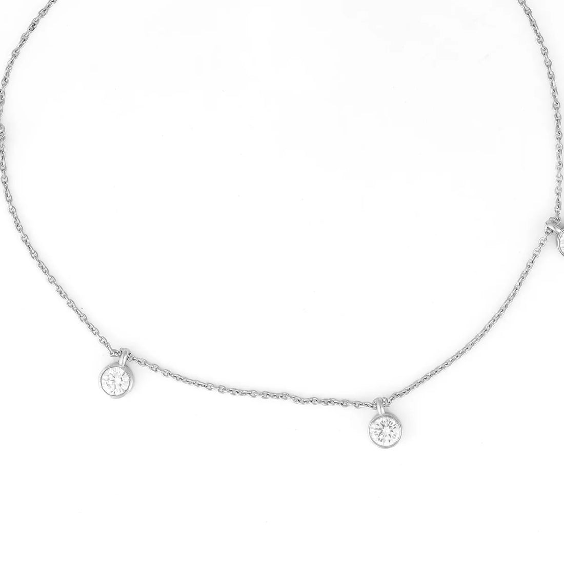 Celestial Sparkle Station Diamond Anklet in 925 Sterling Silver