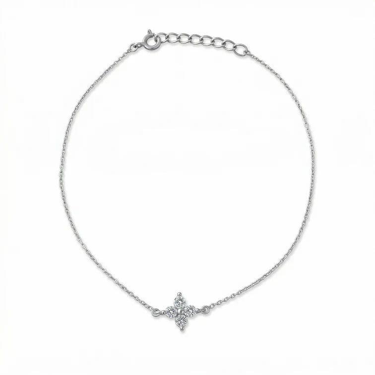 Diamond Studded Anklet Made With Pure 925 Silver