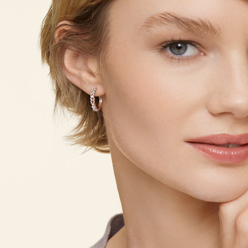 Floating Baguette Cluster Hoop Earrings