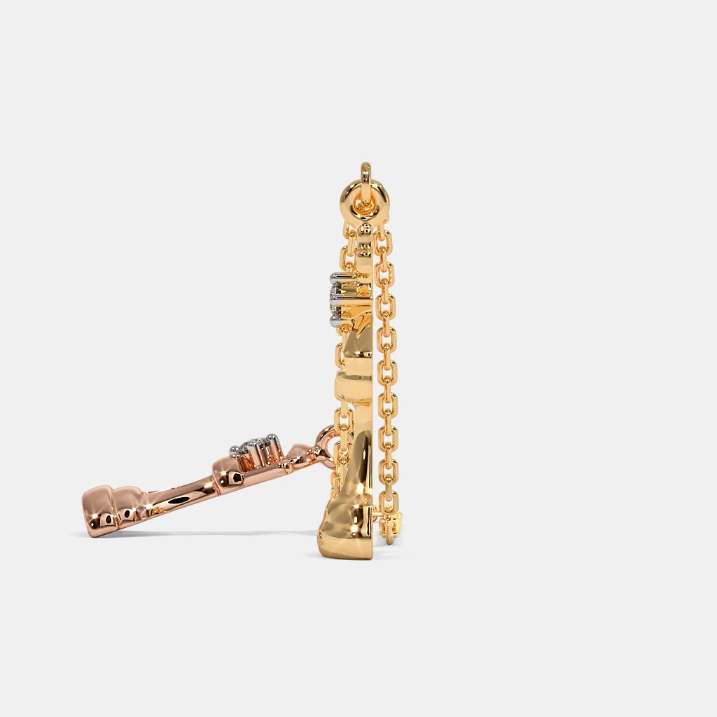 Chess King & Queen Diamond Charm — Two-Tone Gold Watch Charm
