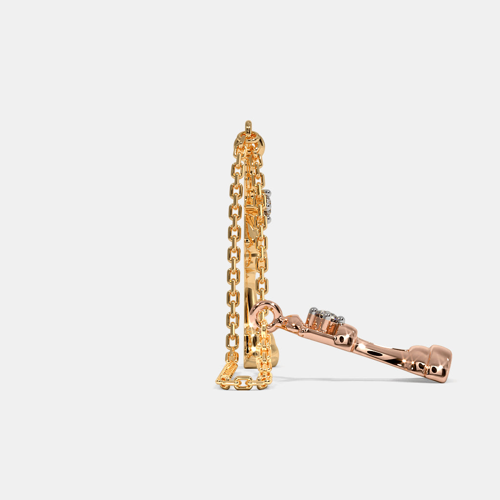 Chess King & Queen Diamond Charm — Two-Tone Gold Watch Charm