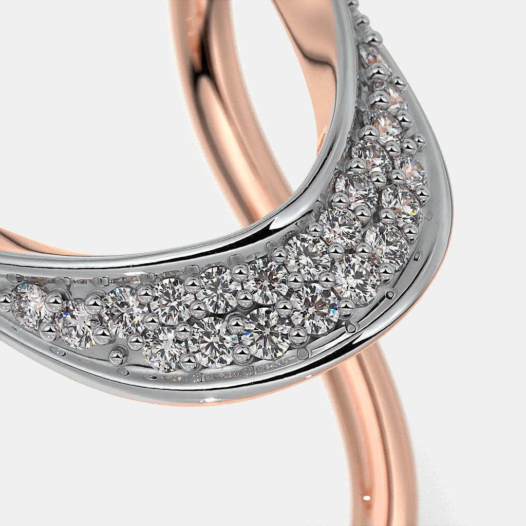 Luna Wave Diamond Ring in 18K Rose &amp; White Gold