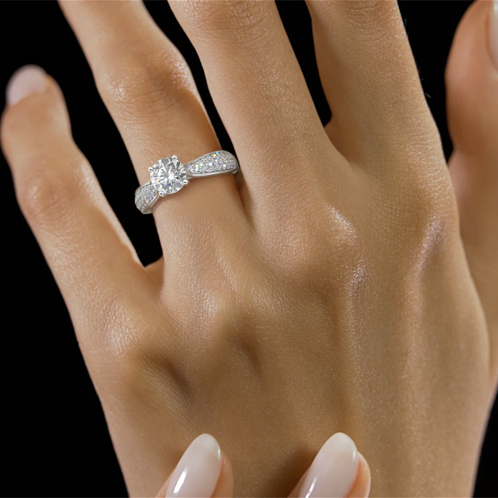 Eternal Embrace Solitaire Diamond Engagement Ring in White Gold