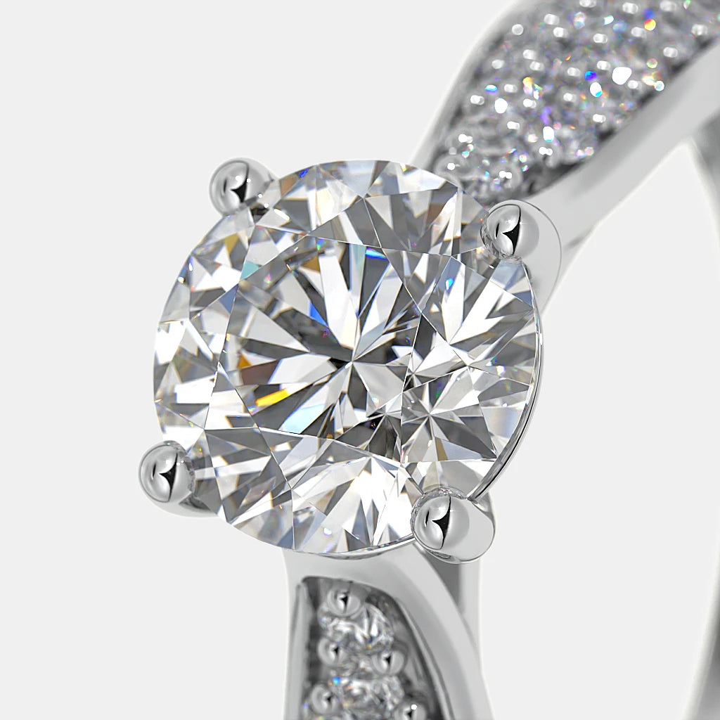 Eternal Embrace Solitaire Diamond Engagement Ring in White Gold