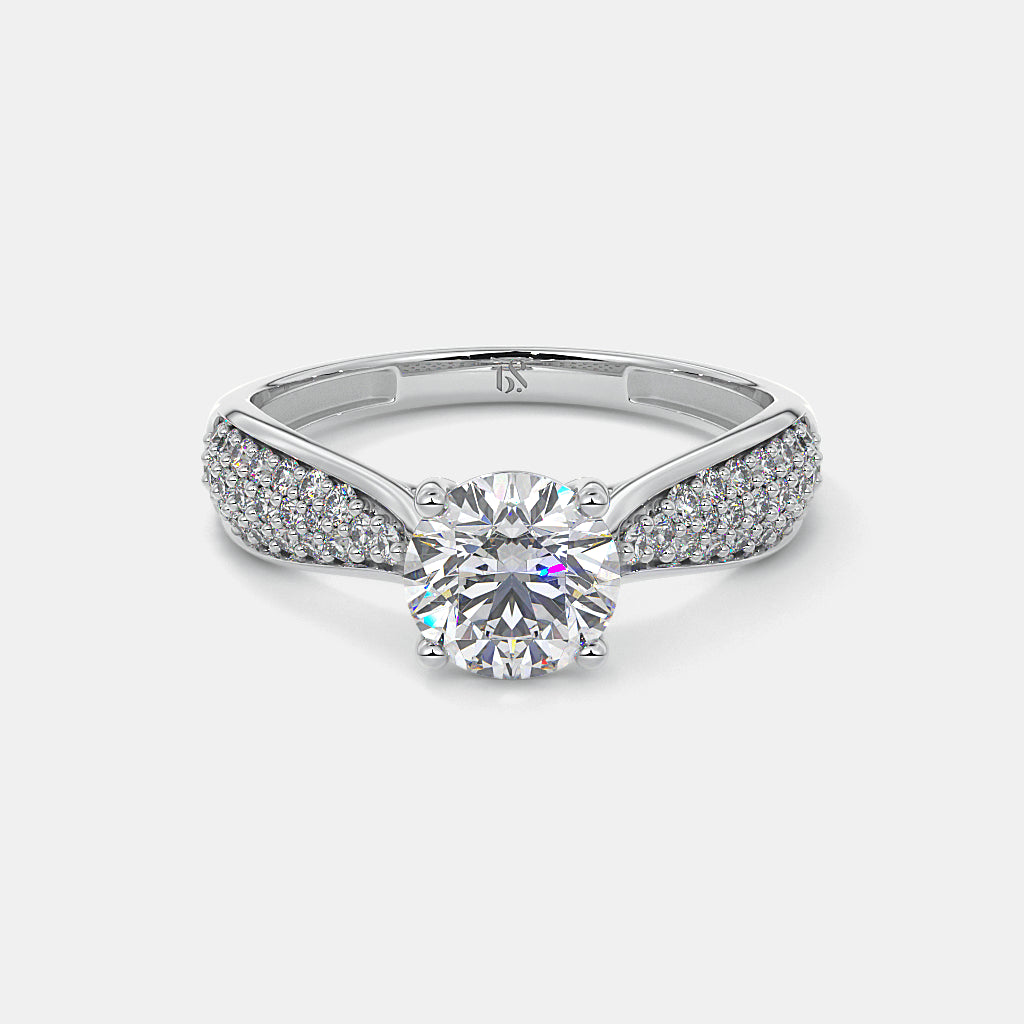 Eternal Embrace Solitaire Diamond Engagement Ring in White Gold