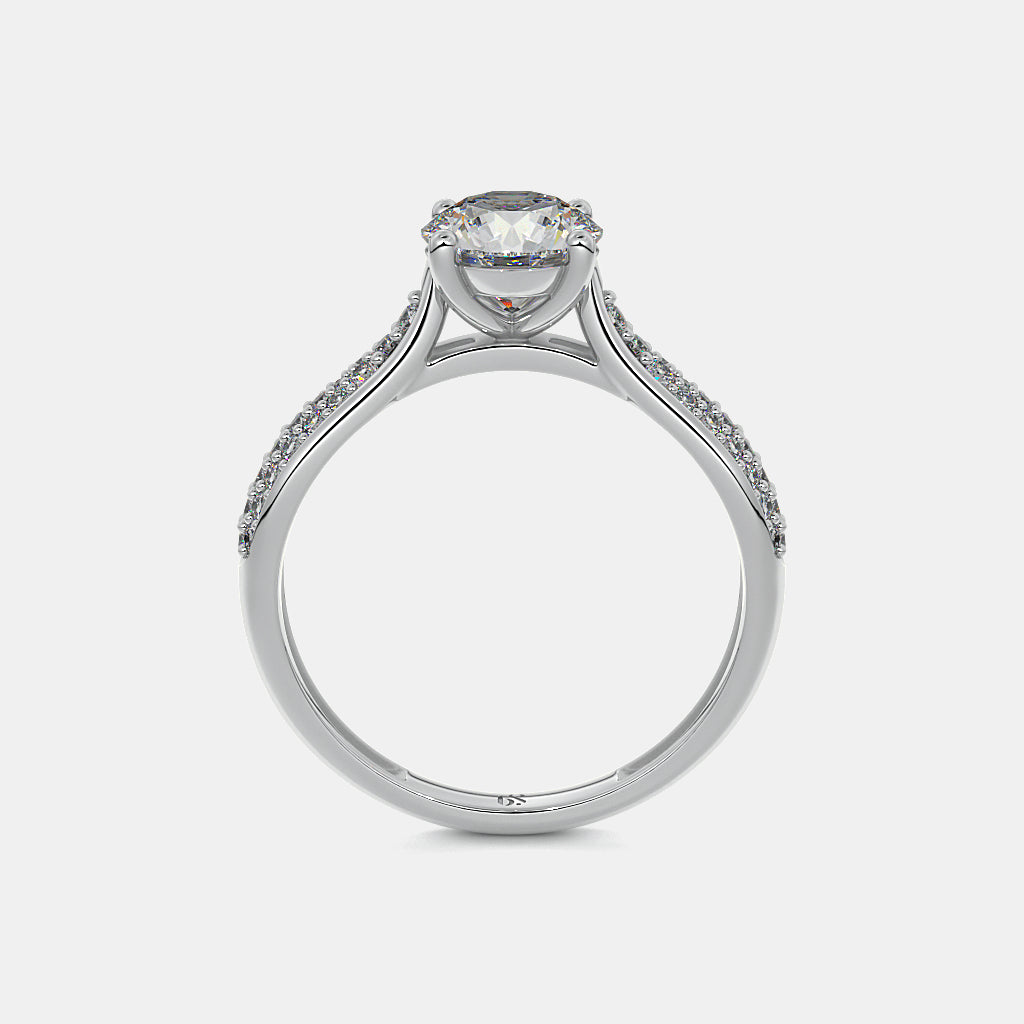 Eternal Embrace Solitaire Diamond Engagement Ring in White Gold