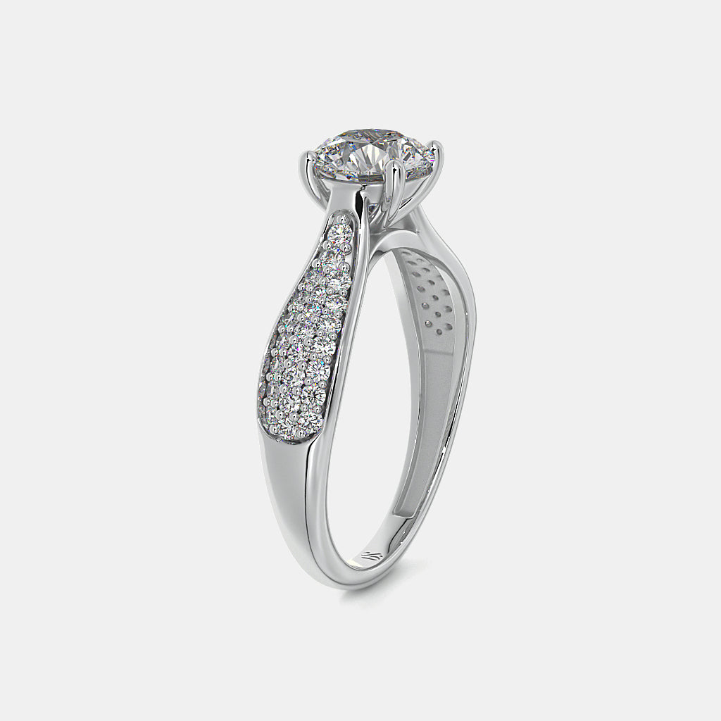 Eternal Embrace Solitaire Diamond Engagement Ring in White Gold