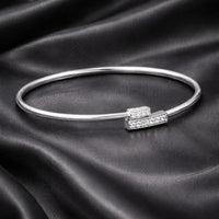 Elegant Twist Cuff Charm Bracelet With Pure 925 Silver