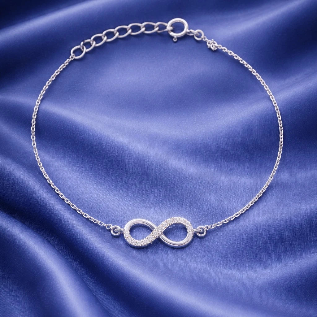 Infinity Sparkle Diamond Bracelet in 925 Sterling Silver