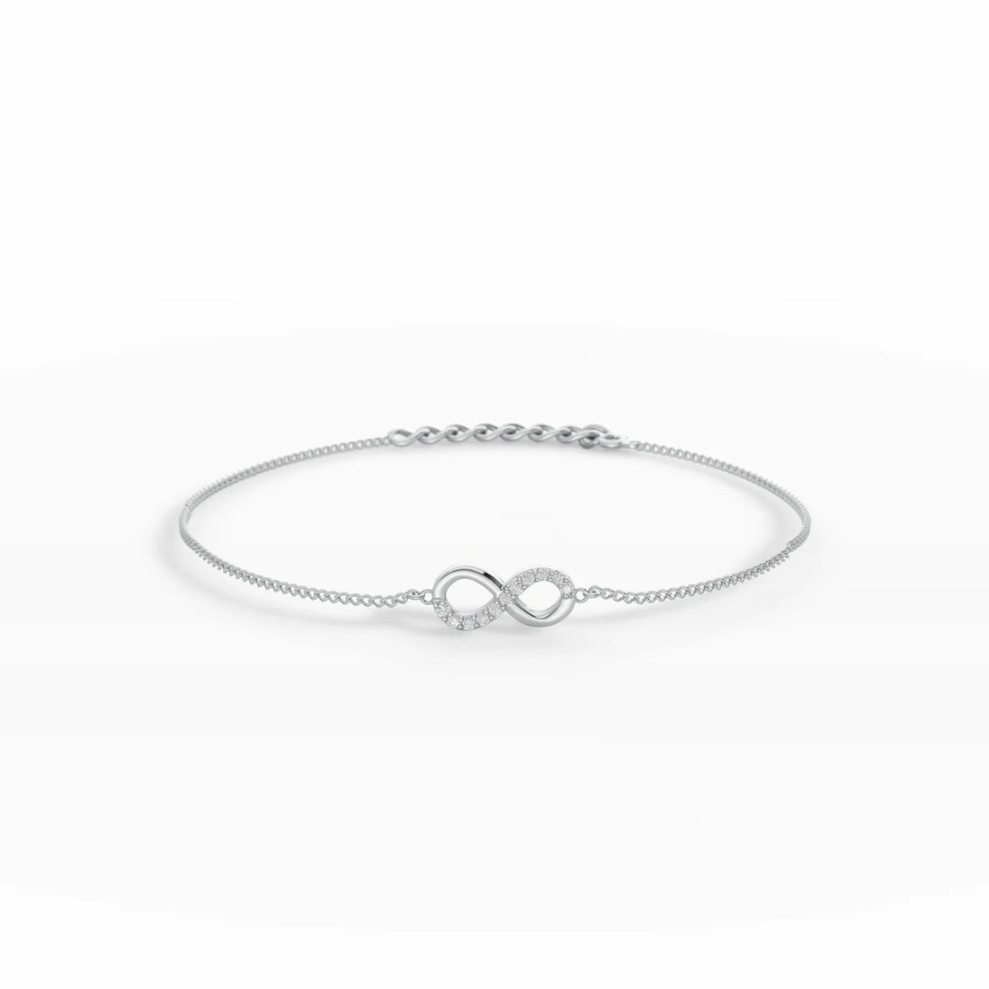 Infinity Sparkle Diamond Bracelet in 925 Sterling Silver