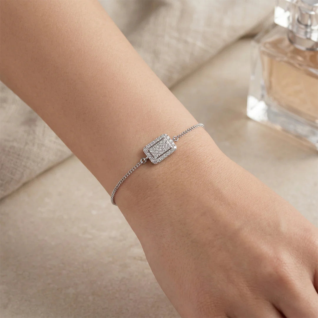 Sparkle Grid Bracelet – Modern Shine Meets Minimal Elegance Made With Pure 925 Silver