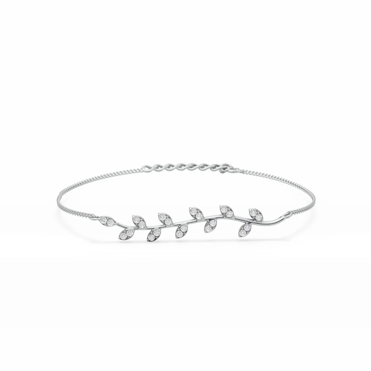 Elegant Vine Diamond Bracelet – 925 Sterling Silver