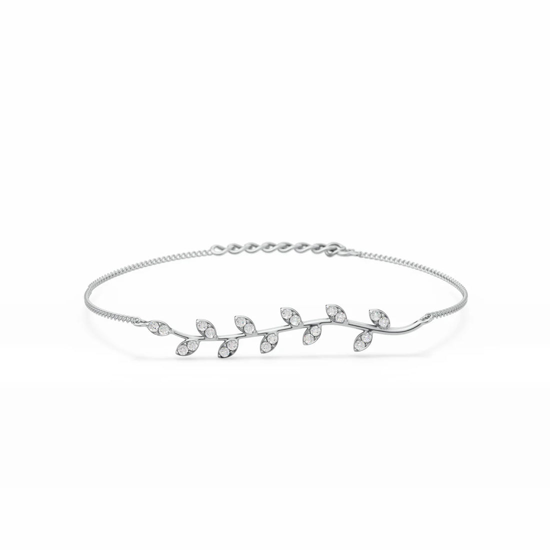 Elegant Vine Diamond Bracelet – 925 Sterling Silver