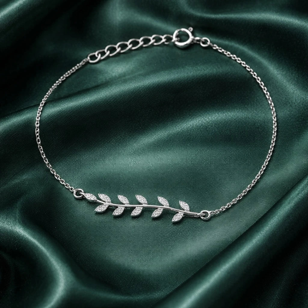 Elegant Vine Diamond Bracelet – 925 Sterling Silver