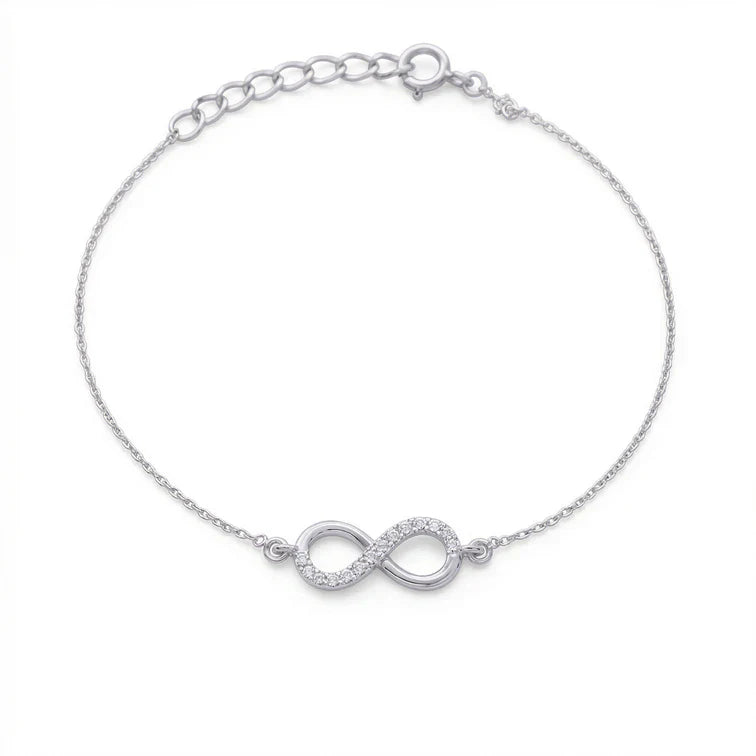 Infinity Sparkle Diamond Bracelet in 925 Sterling Silver