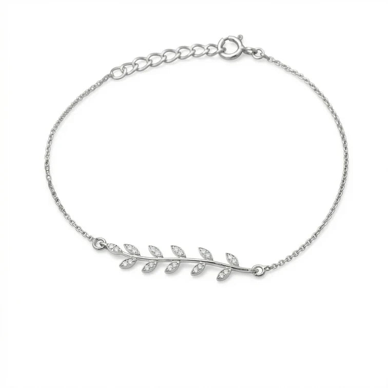 Elegant Vine Diamond Bracelet – 925 Sterling Silver